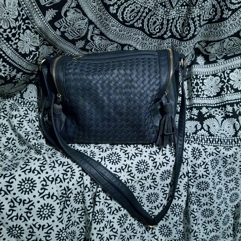MSK Woven Blue Handbag